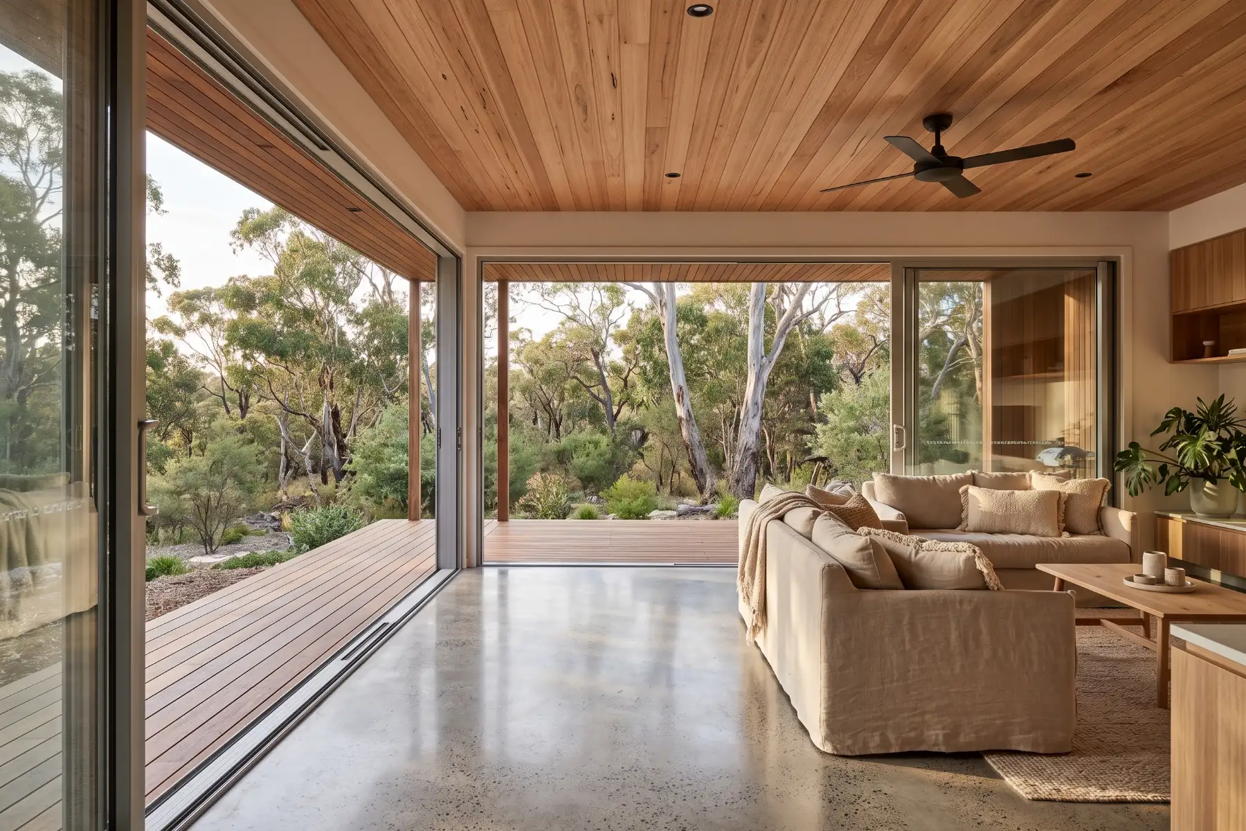Open living room in a new home