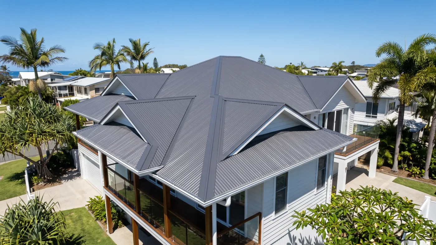 New metal roof on a coastal home